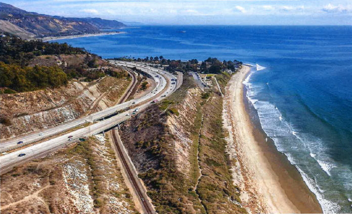 The Bates cliff above the beach, as it now exists